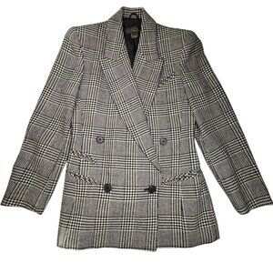 VTG Classiques for Nordstrom Women's Petite Herringbone Size 0 Petite Black Whit